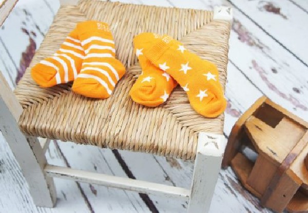 Sokjes Orange Stripe/Star