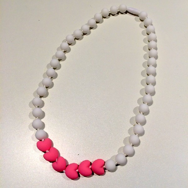 Ketting Hearts Pink/White