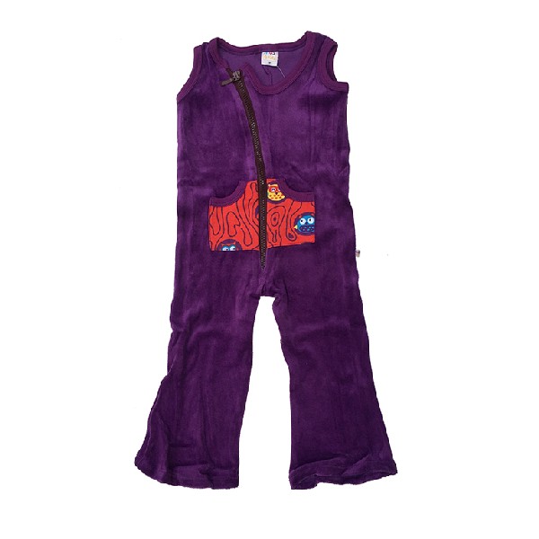 Playsuit Purple - Red Owls