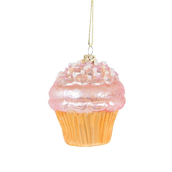 Kerstbal Pastel Pink Cupcake