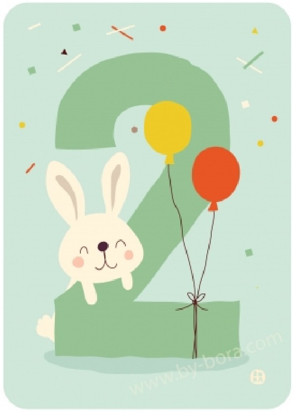 Verjaardagskaart Bunny 2