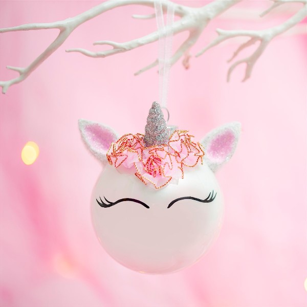 Kerstbal Unicorn Flower Crown 