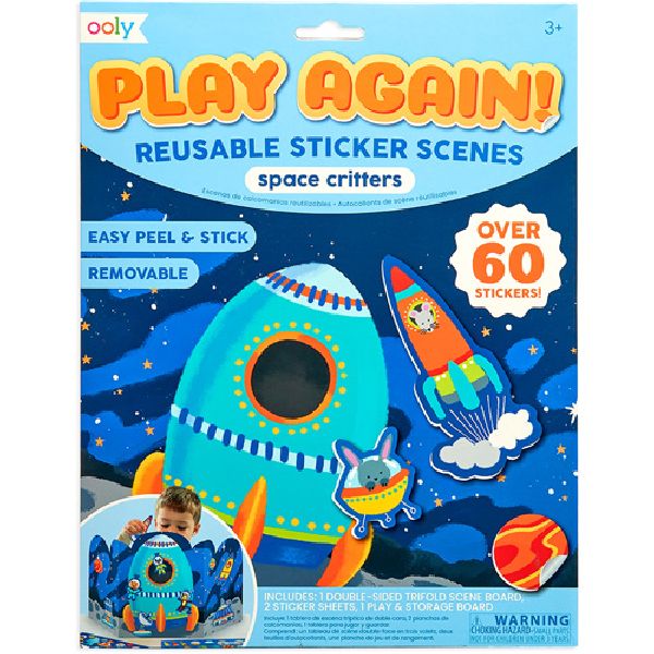 Play Again Reusable Sticker Scenes Space Critters