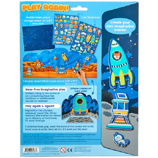 Play Again Reusable Sticker Scenes Space Critters